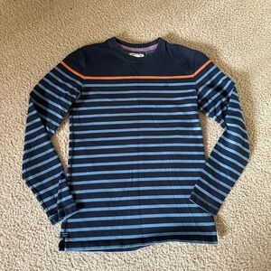 Navy and Blue Striped Long Sleeve Shirt
